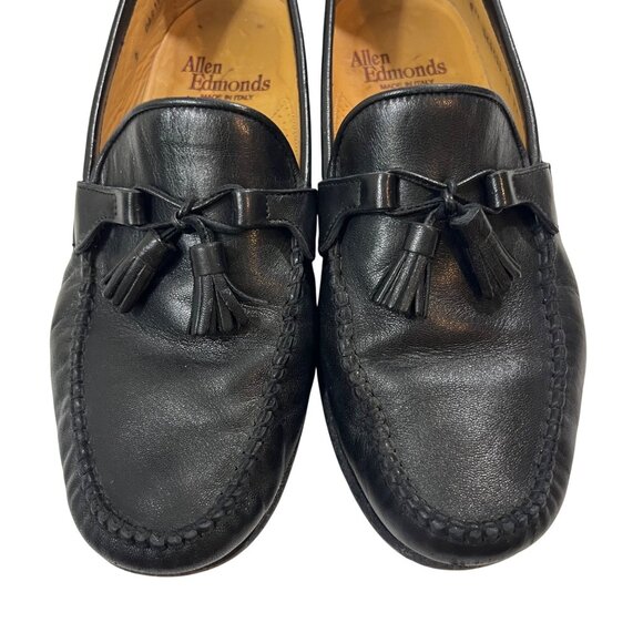40% off! Allen Edmonds shoes men's 9 black leather Urbino tassel loafers slip on - Picture 2 of 13